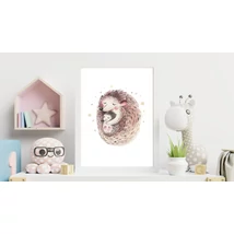 Sün kicsinyével poszter mockup